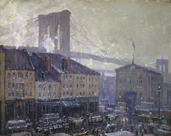 East River, New York, talvi (öljy kankaalle) tekijältä Frederick Usher de Voll