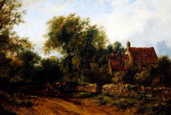 Maisema hahmoilla, n. 1840 (öljy kankaalle) tekijältä Frederick Waters Watts