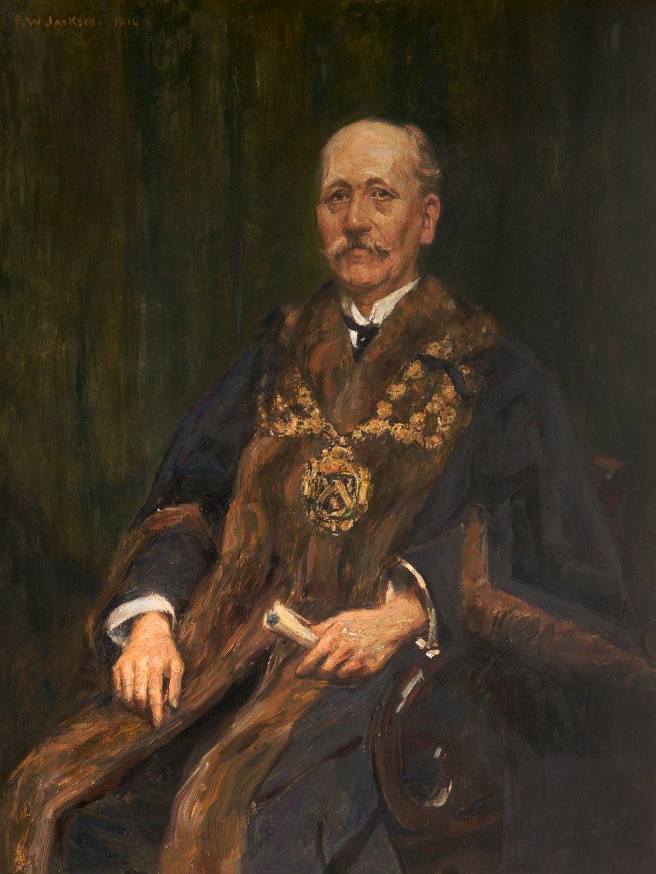 Herbert Wilden muotokuva, noin 1913-14(Öljy kankaalle). tekijältä Frederick William Jackson