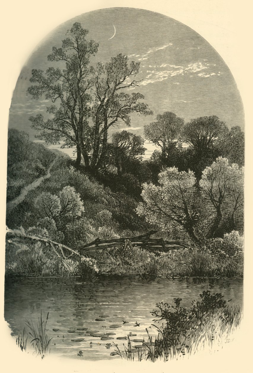 "Banks of the Housatonic, Pittsfield", 1874. tekijältä Frederick William Quartley