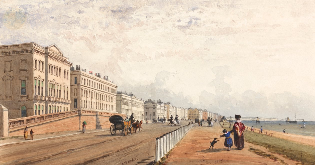 Brighton: etuosa ja ketjulaituri kaukaa nähtynä tekijältä Frederick William Woledge