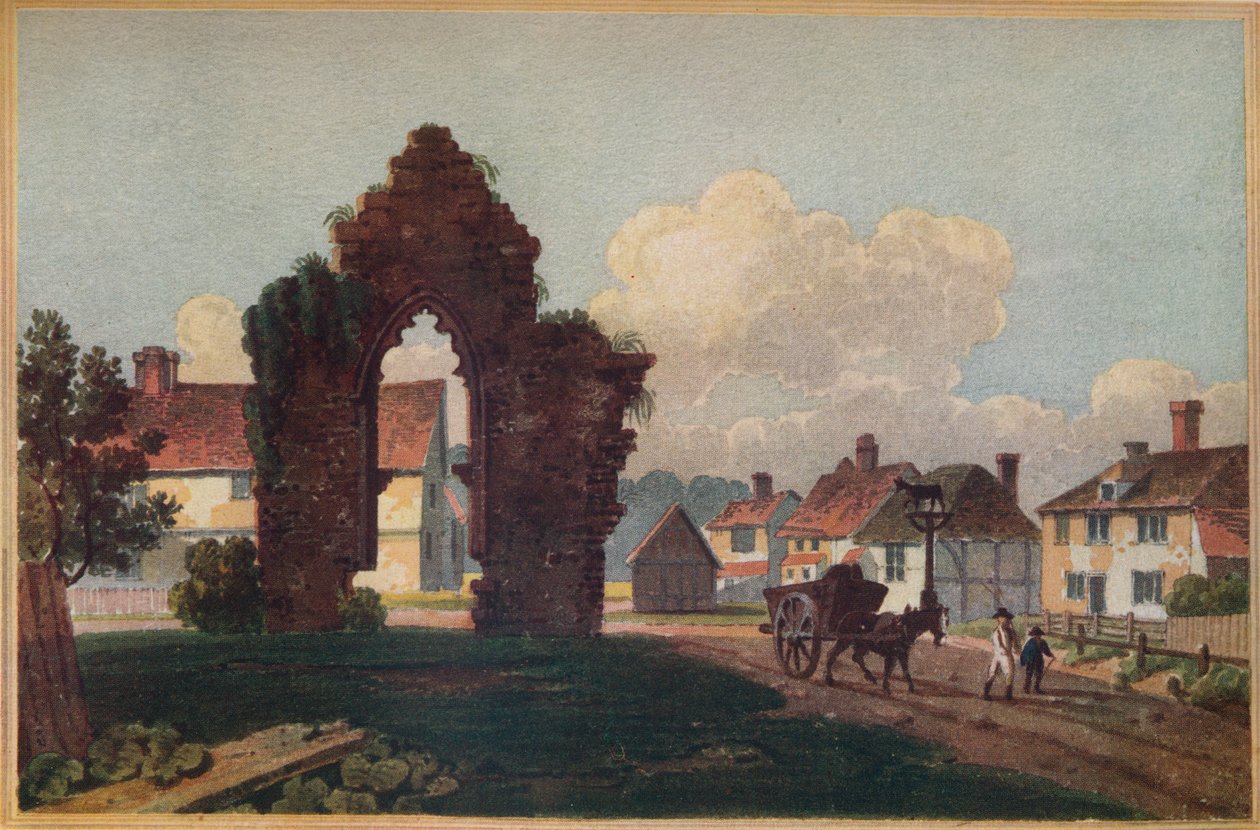 Muinaisen kappelin jäänteet, Milkhouse Street, lähellä Cranbrookia, Kent, 1813 tekijältä Frederick Wilton Litchfield Stockdale