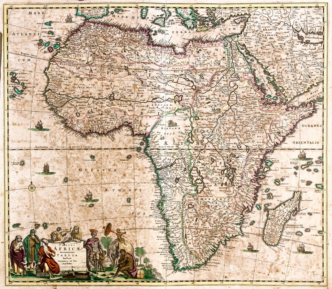 Afrikan kartta (etsaus tekijältä Frederick de Wit