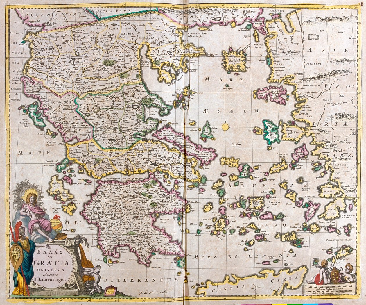 Kreikan kartta (etsaus tekijältä Frederick de Wit