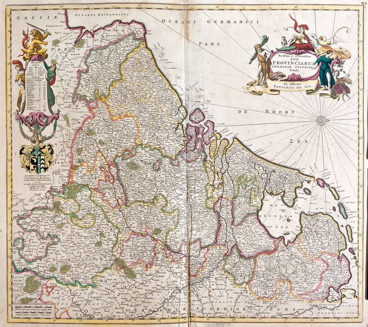Ala-Saksan kartta (Saksa) (etsaus tekijältä Frederick de Wit