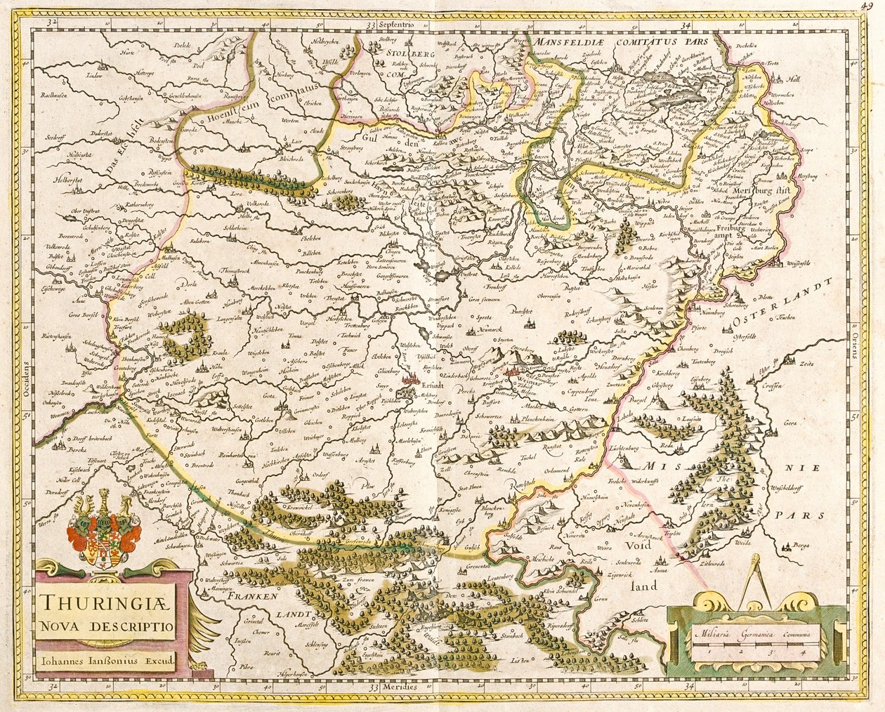 Thüringenin kartta (Saksa) (etsaus tekijältä Frederick de Wit