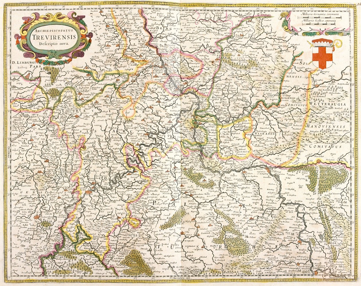 Kartta Trevesin arkkitehtuurista (Saksa) (etsaus tekijältä Frederick de Wit