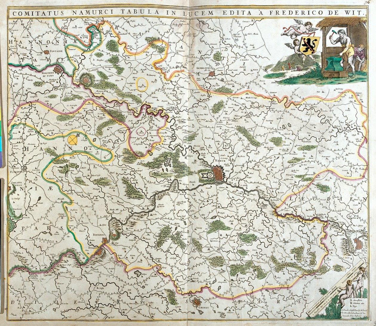 Namurin kreivin kartta (Belgia) (etsaus tekijältä Frederick de Wit