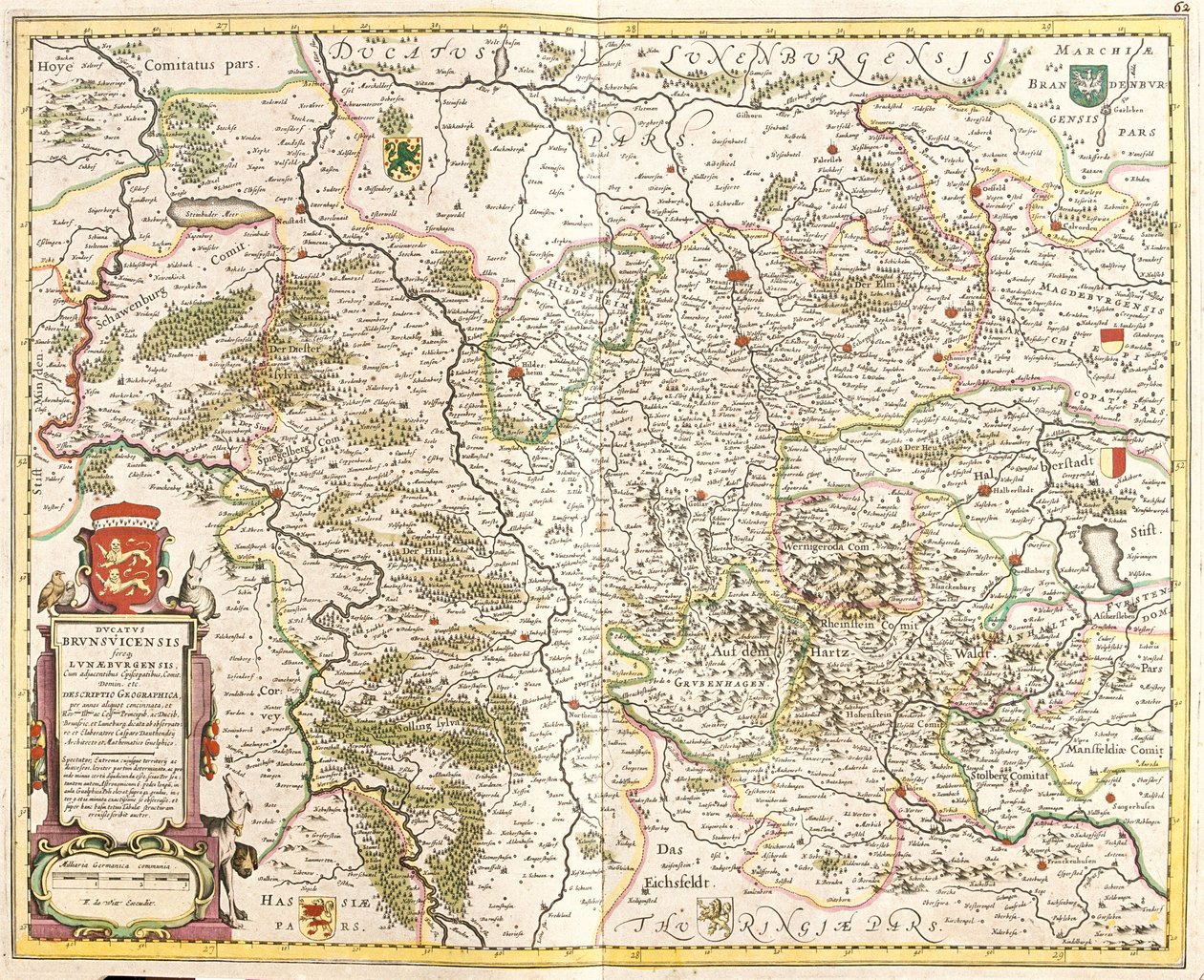 Brunswickin herttuakunnan kartta (Saksa) (etsaus tekijältä Frederick de Wit
