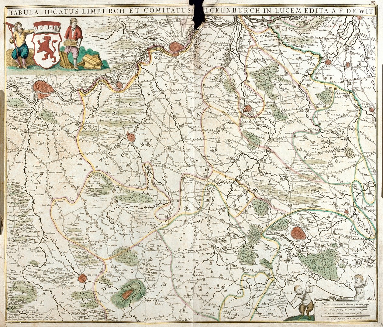 Limburgin herttuakunnan kartta (Belgia) (etsaus tekijältä Frederick de Wit