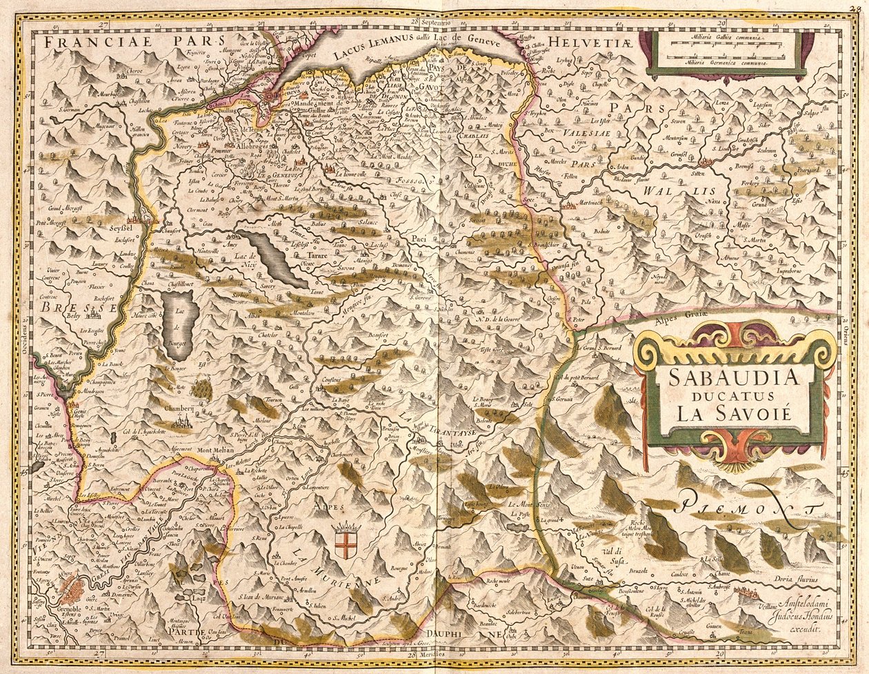 Savoien herttuakunnan kartta (Ranska) (etsaus tekijältä Frederick de Wit