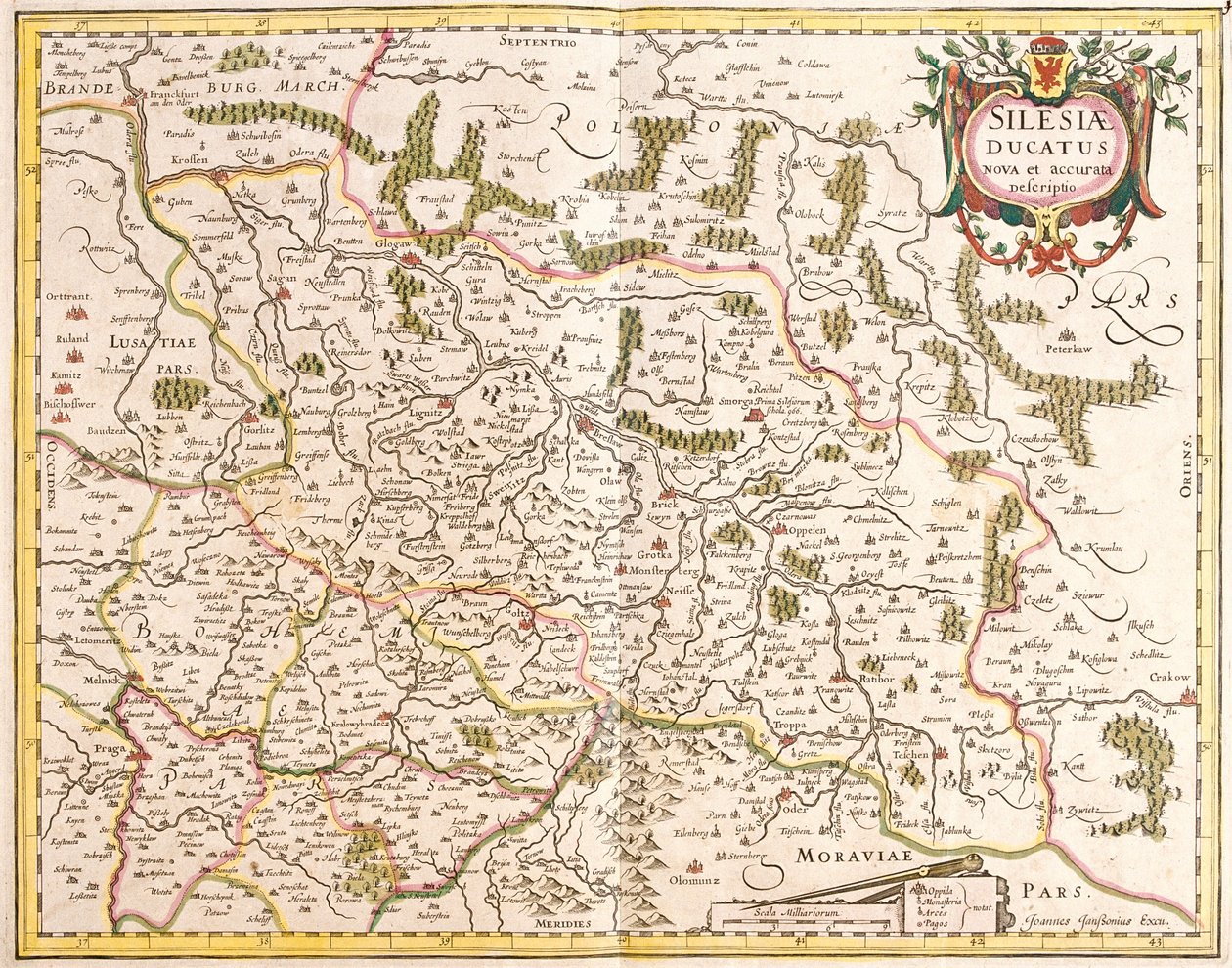 Sleesian herttuakunnan kartta (Saksa ja Tšekki) (etsaus tekijältä Frederick de Wit