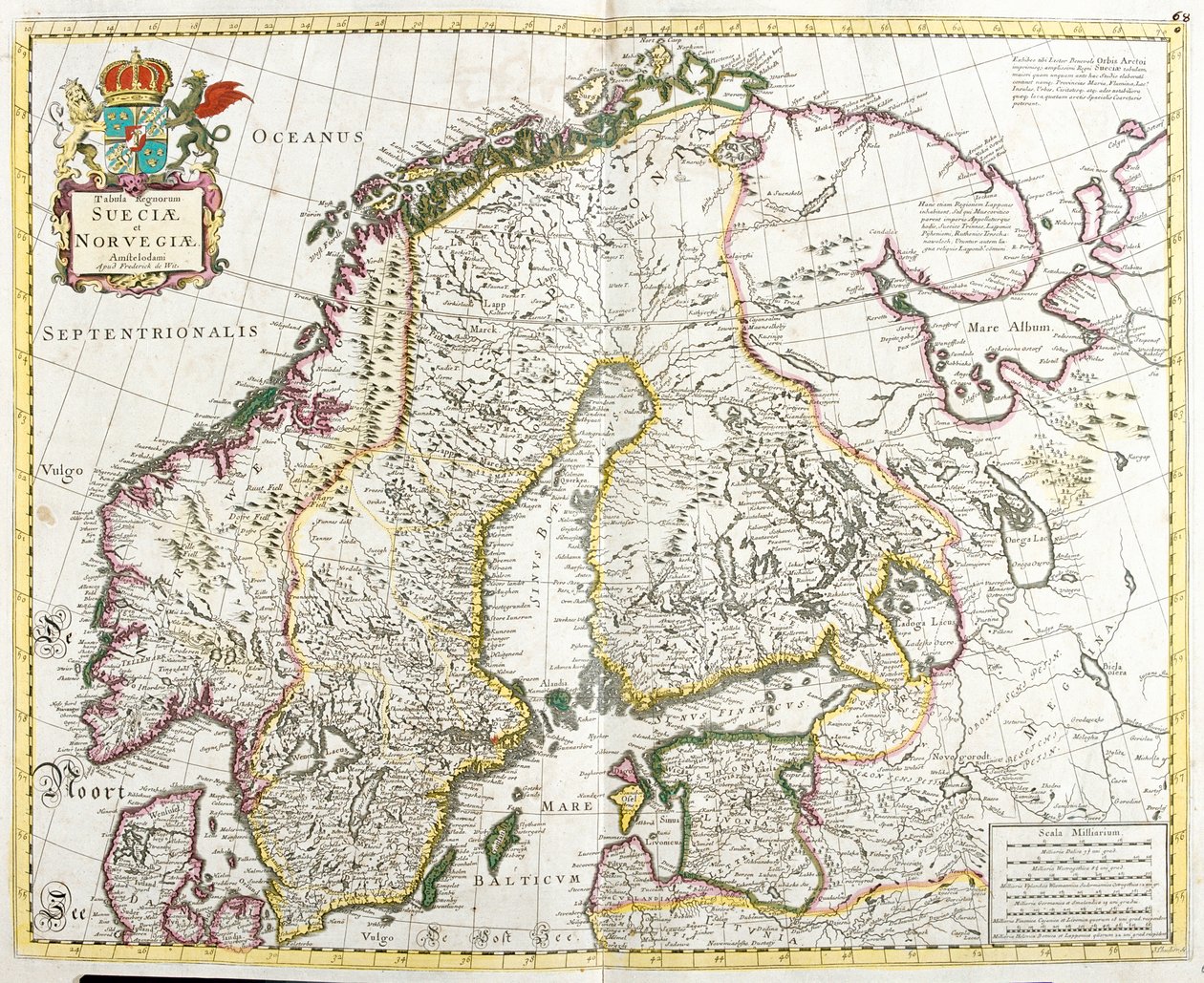 Ruotsi, Norja, Suomi, Viro, Luoteis-Venäjän federaatiopiiri. tekijältä Frederick de Wit