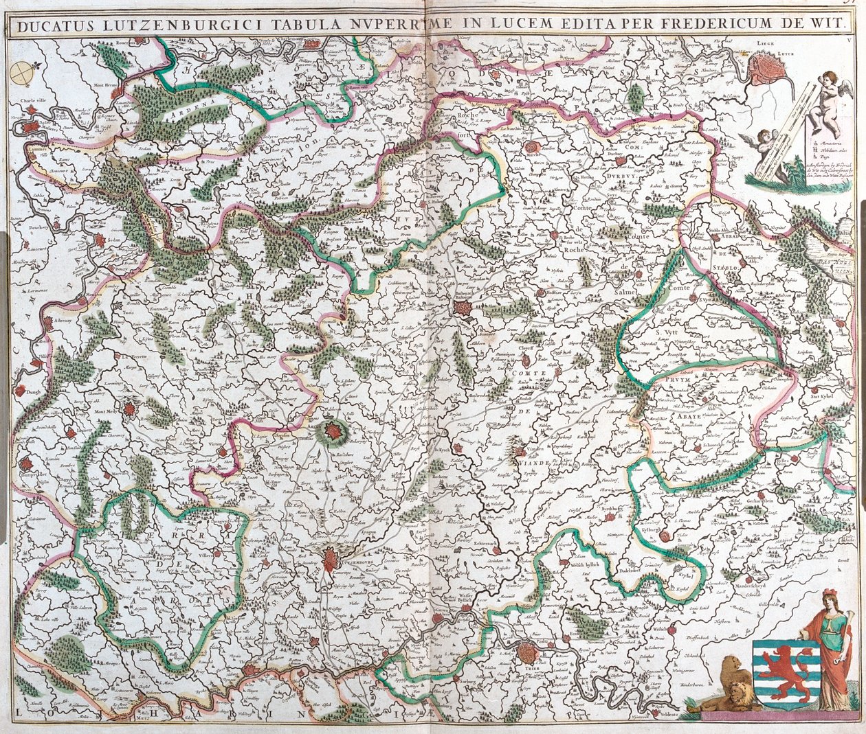 Vallonia, Champagne-Ardenne, Lorraine, Belgia, Ranska, Luxemburg. tekijältä Frederick de Wit