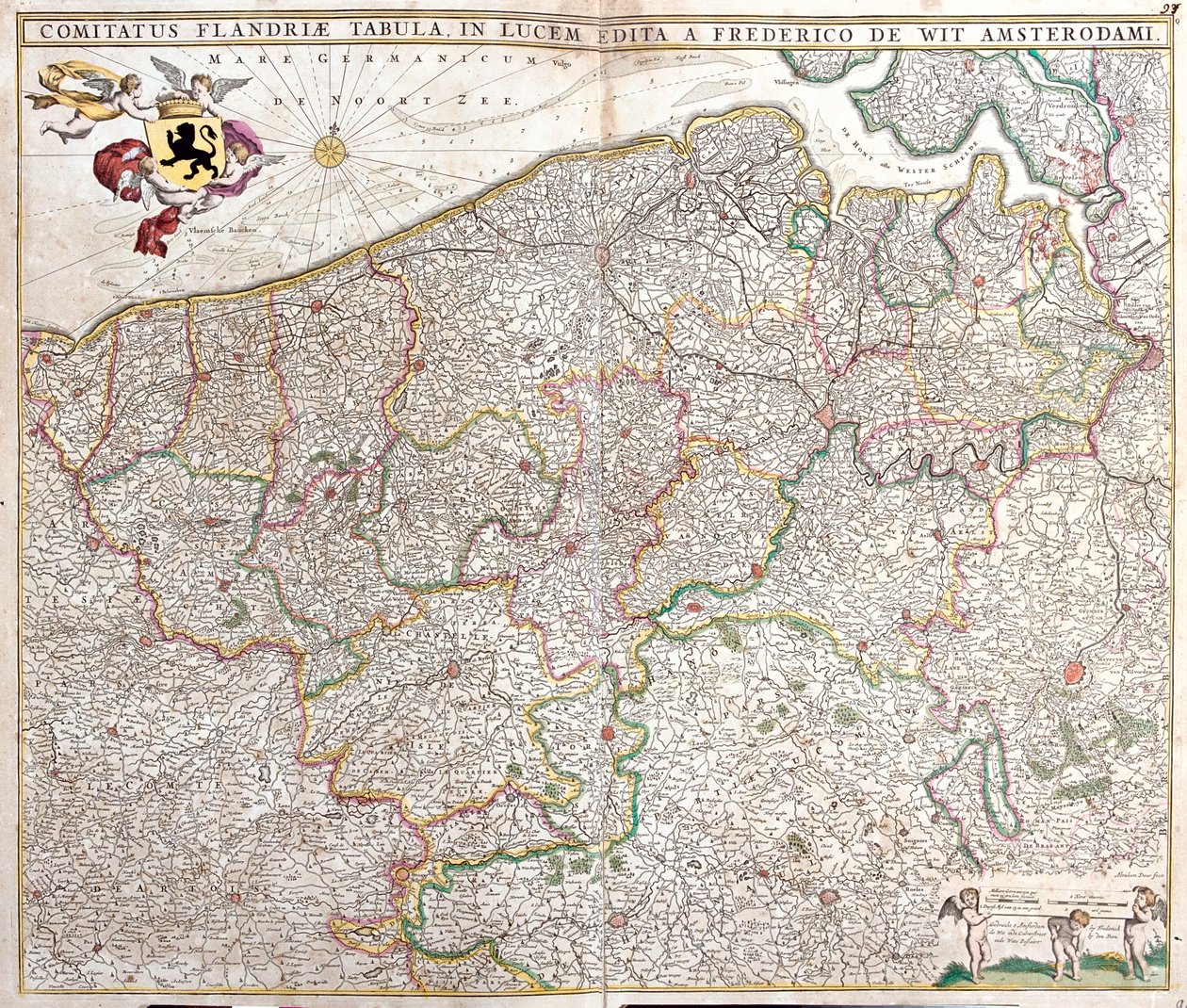 Zeeland, Nord-Pas-de-Calais, Flanderin alue, Vallonia, Bryssel, Alankomaat, Ranska, Belgia, Alankomaat, Ranska, Belgia tekijältä Frederick de Wit