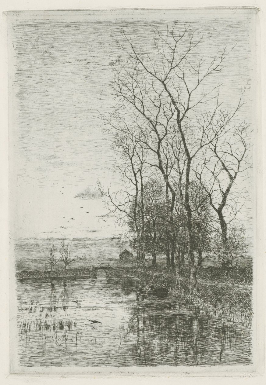 Pieni silta tekijältä Fredericus Jacobus van Rossum du Chattel (signed by artist)