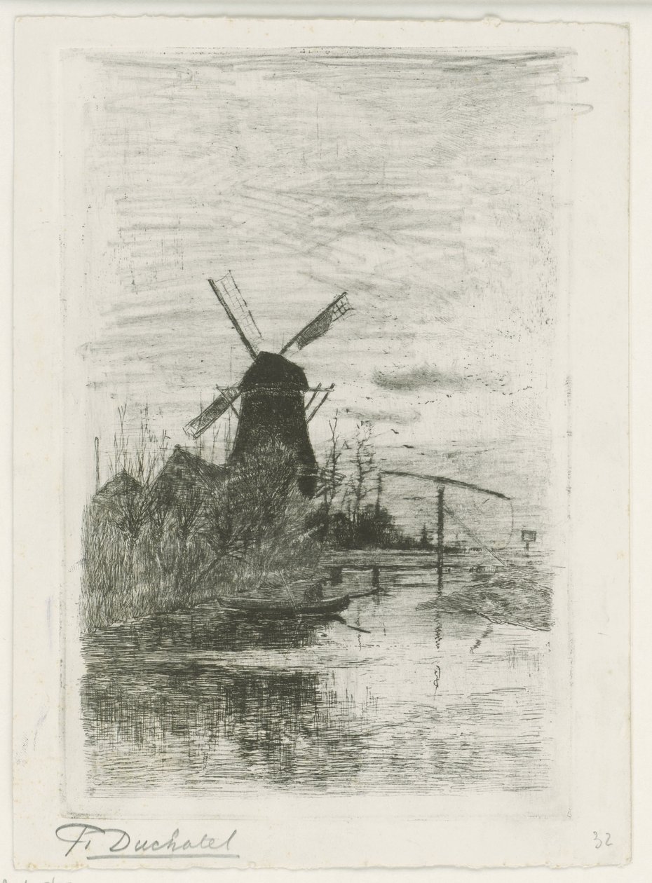 Kalastaja tekijältä Fredericus Jacobus van Rossum du Chattel (signed by artist)