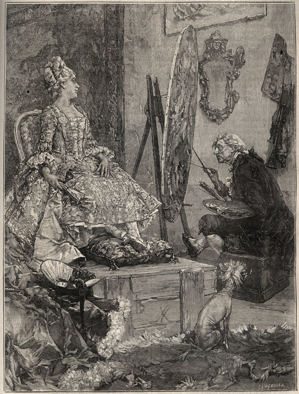 Francois Boucher (1703-1770) maalasi muotokuvan Jeanne Antoinette Poissonista, Pompadourin markiisista (tunnetaan nimellä Madame de Pompadour tekijältä Frederik Hendrik (after) Kaemmerer