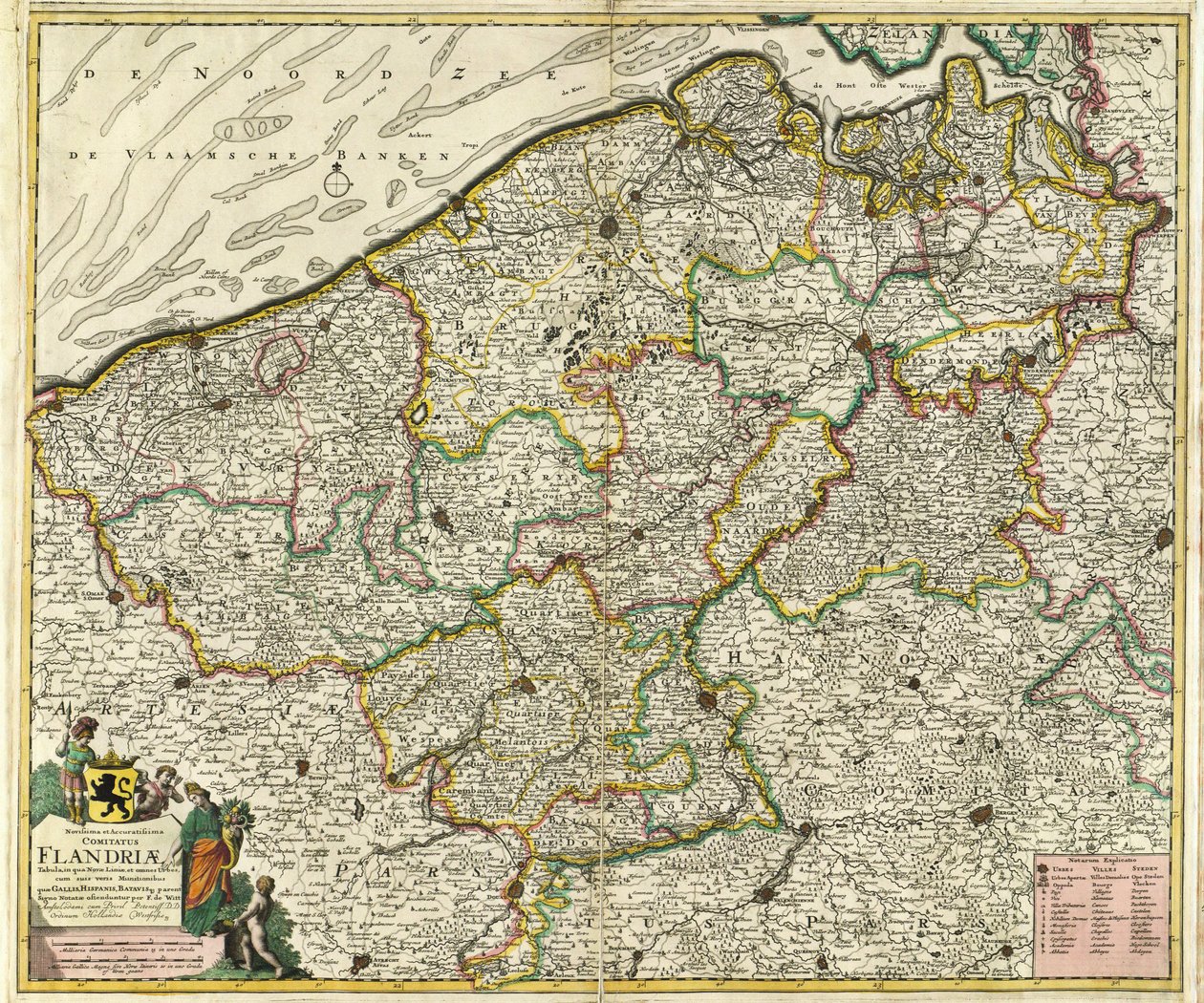 Novissima et Accuratissima Comiatus Flandriæ (Uusi ja täsmällinen Comiatus Flandriæ). tekijältä Frederik de Wit