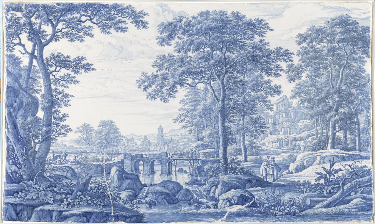 Plakki italialaisella maisemalla Plakki italialaisella maisemalla tekijältä Frederik van Frytom (attributed to)