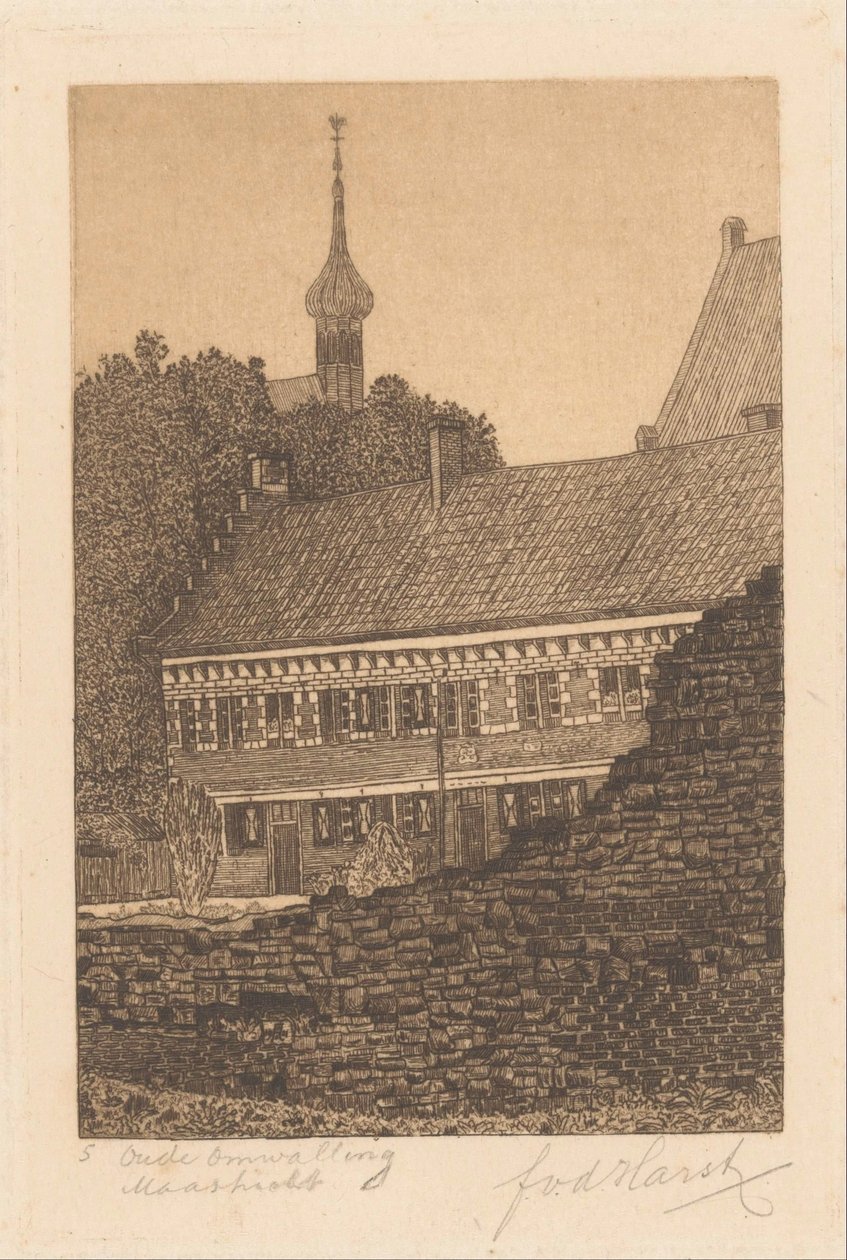 Vanhat vallit, Maastricht (alkuperäinen nimi esineessä) tekijältä Frederik van der Harst (signed by artist)