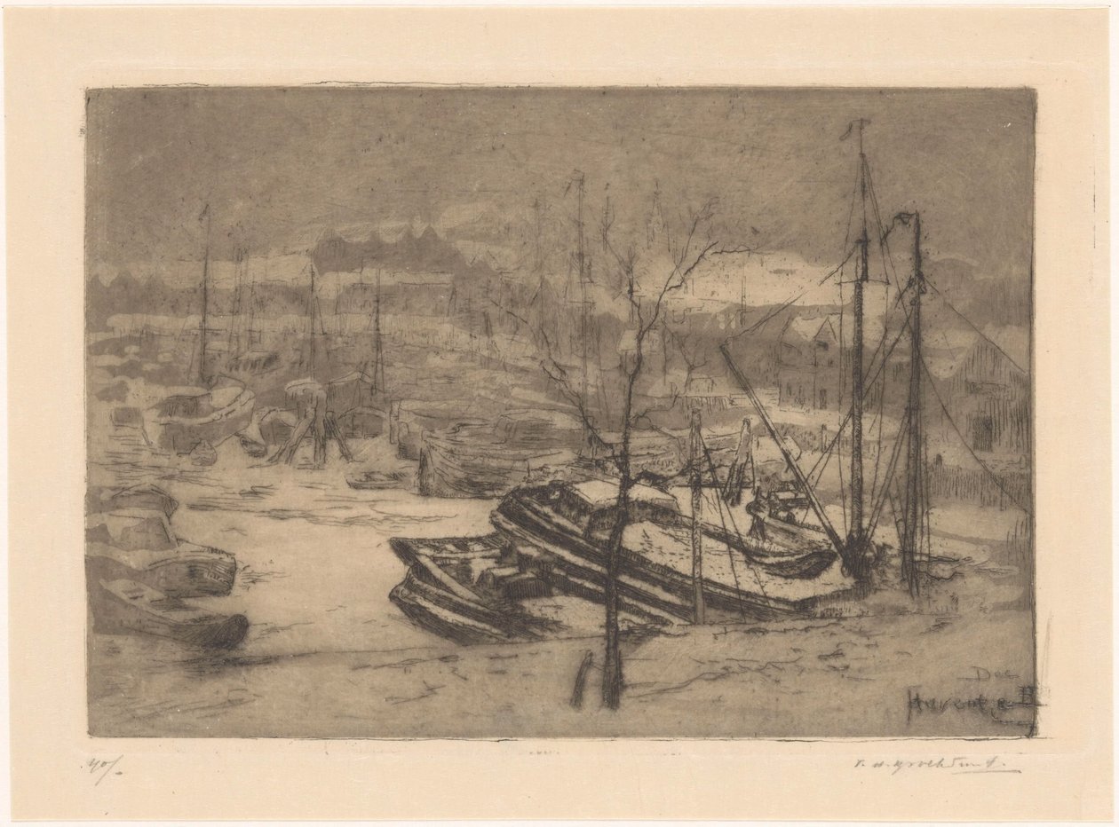 Haventje (alkuperäinen nimi esineessä) tekijältä Frederika Henriëtte Broeksmit (signed by artist)