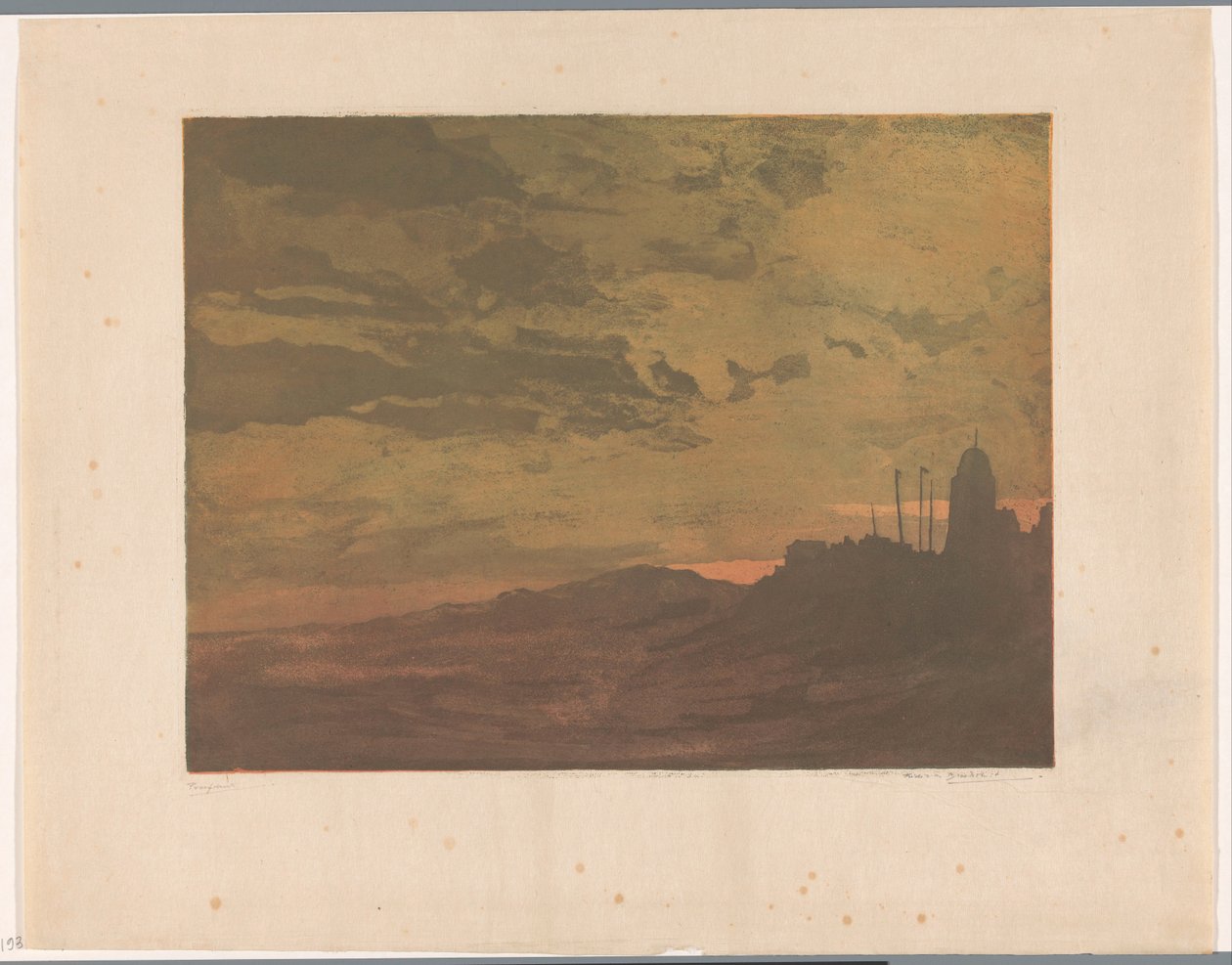 Katwijk aan Zee yöllä tekijältä Frederika Henriëtte Broeksmit (signed by artist)