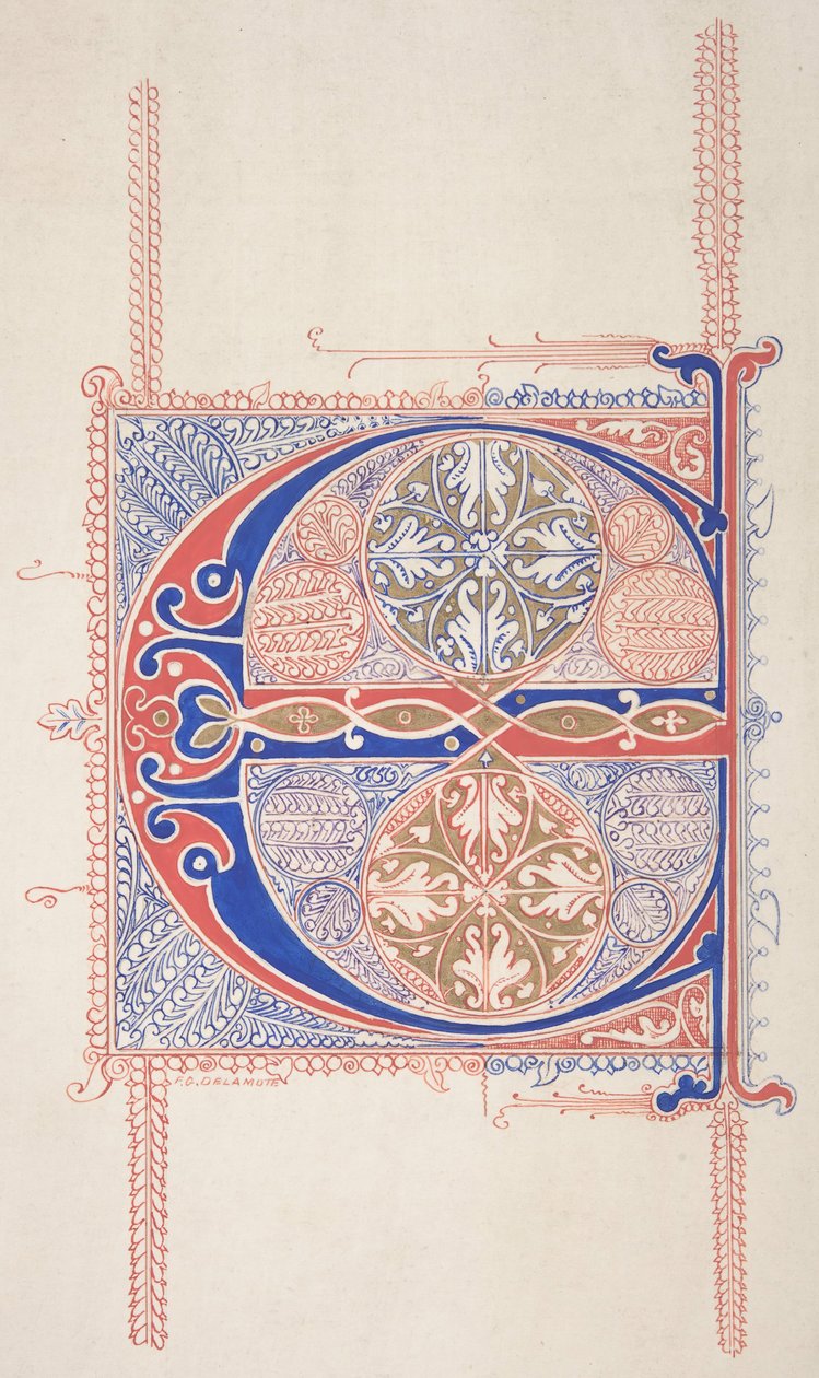 Valaistu alkukirjain C, 1830-62. tekijältä Freeman Gage Delamotte