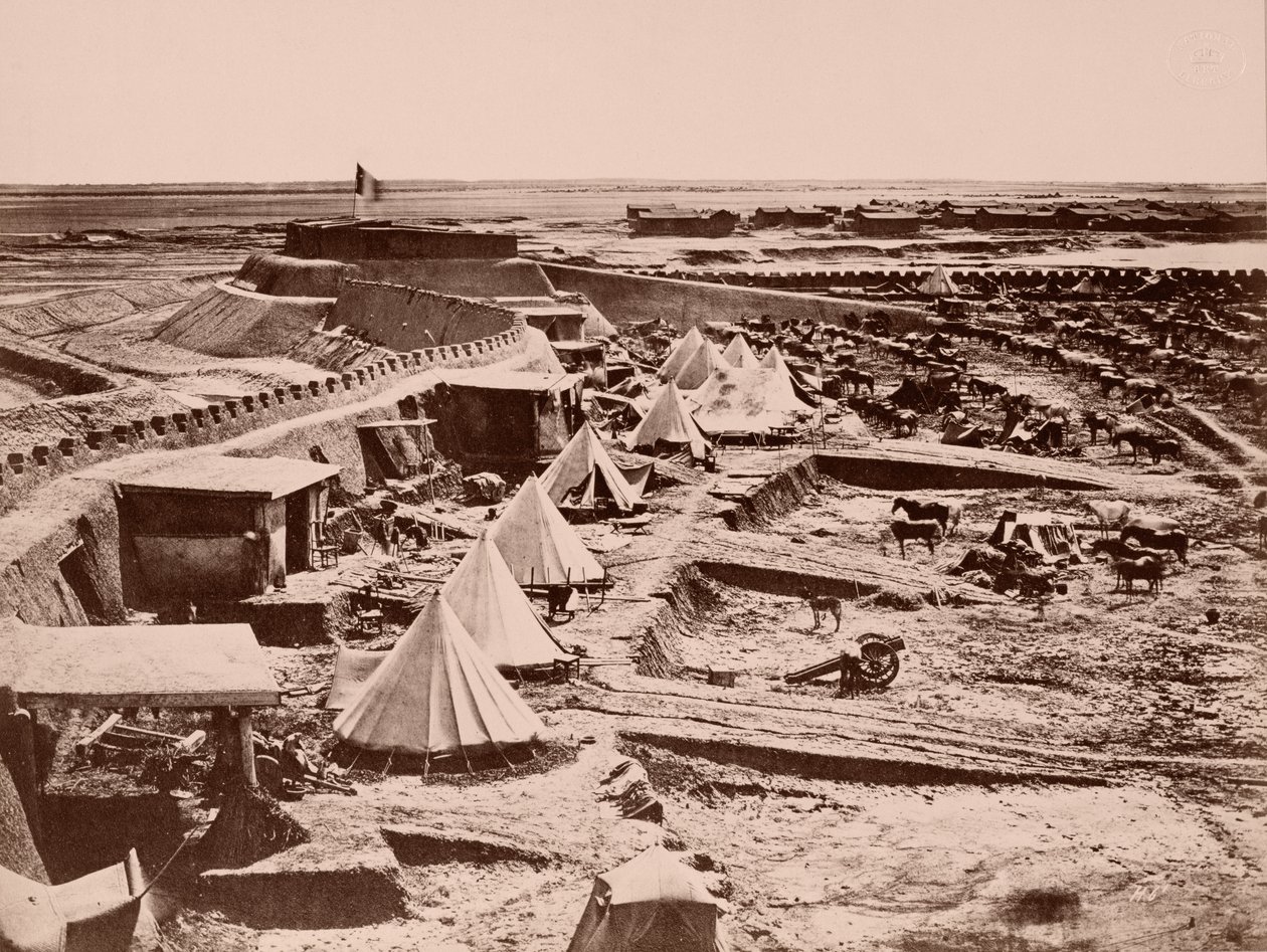 Ranskan hevosleiri Kiinan sodan aikana 1860 tekijältä French Photographer