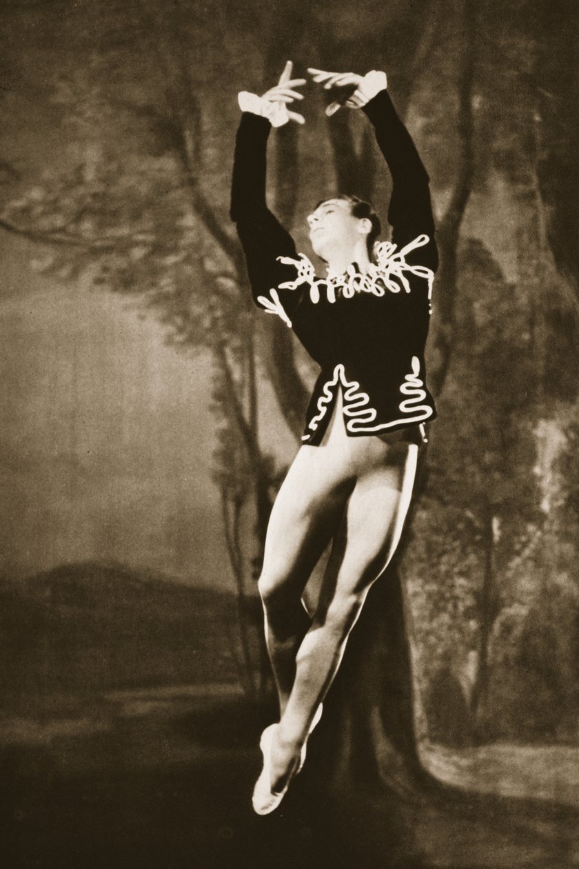 Andre Eglevsky elokuvassa Swan Lake, Grand Ballet de Monte-Carlo, 1949 (syväpaino) tekijältä French Photographer
