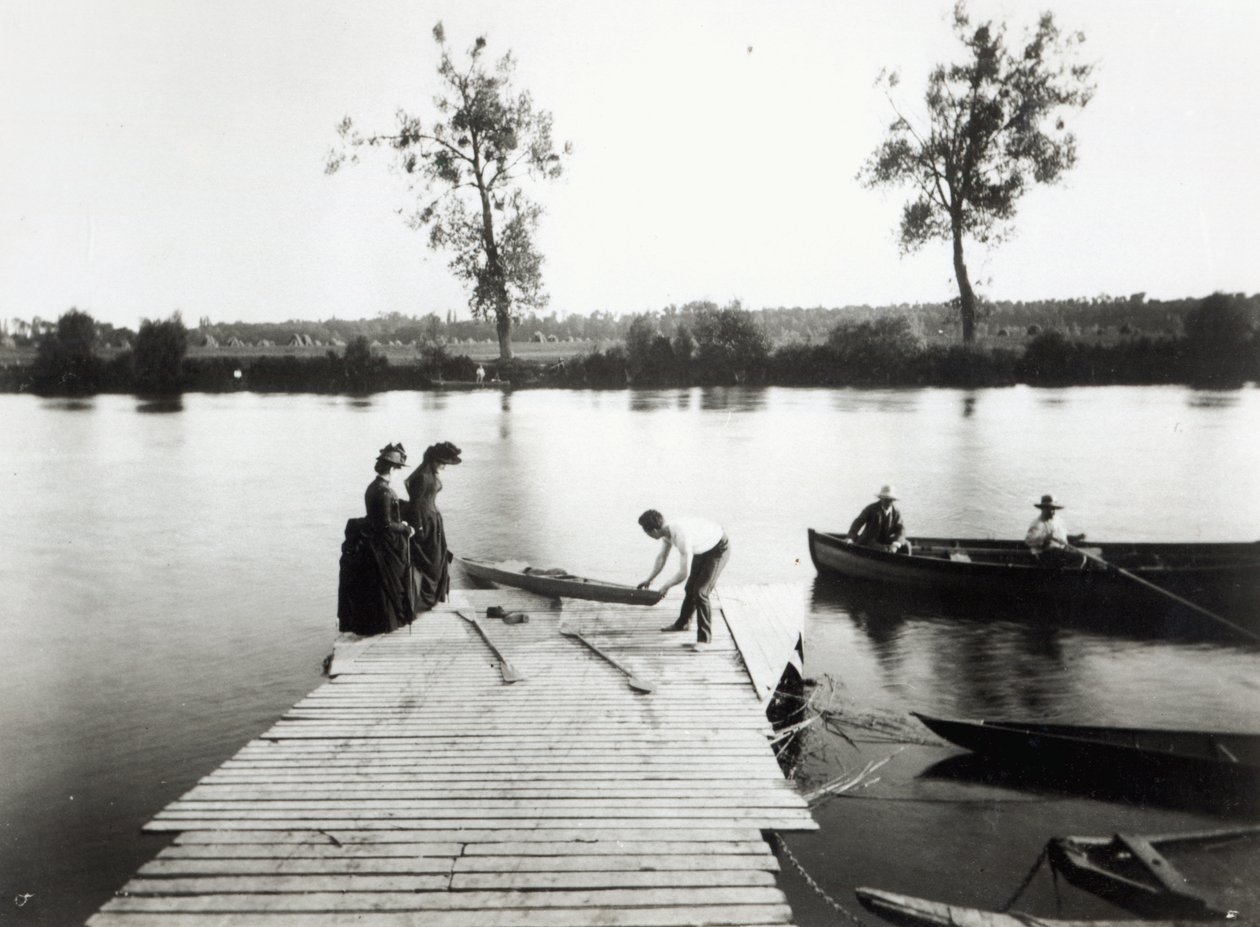 Veneilypaikka Ile-de-Francen alueella, noin 1880 tekijältä French Photographer