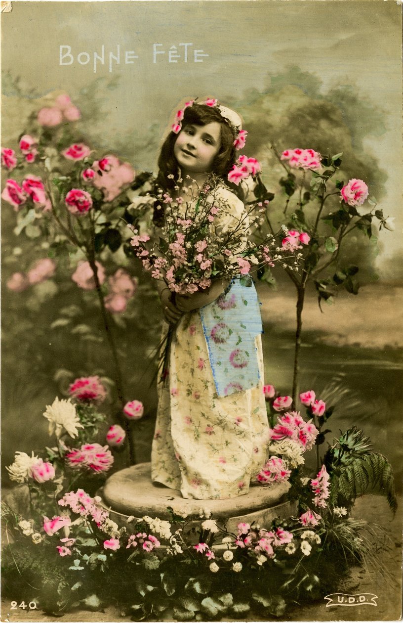 Bonne juhlakortti, 1907 (värisävytetty kuva) tekijältä French Photographer