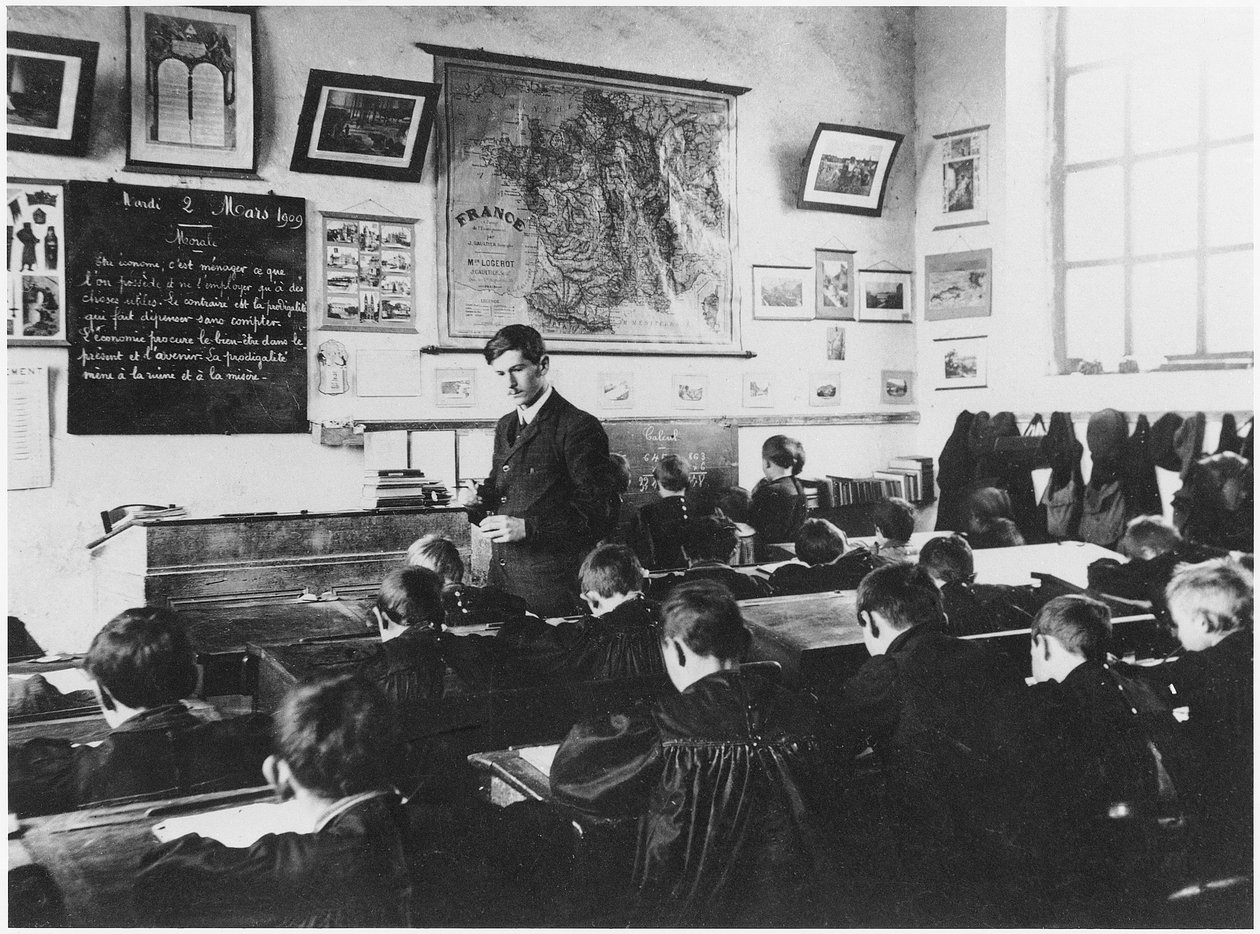 Luokka peruskoulussa, Orme, 2. maaliskuuta 1909 tekijältä French Photographer