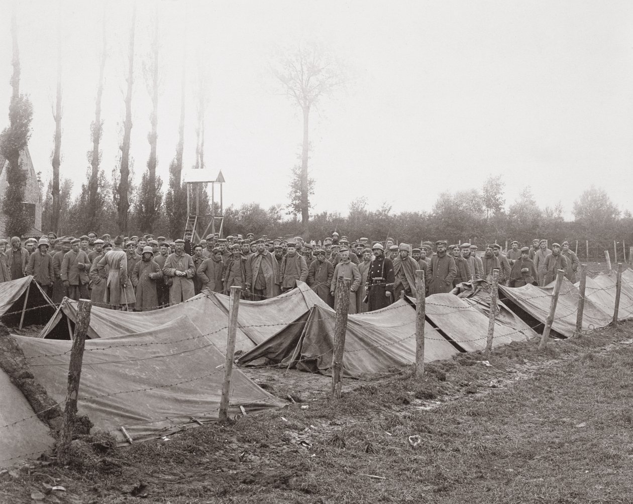 Saksalaiset vangit Reigersvlietissä Belgian rintamalla, 6. maaliskuuta 1918 tekijältä French Photographer