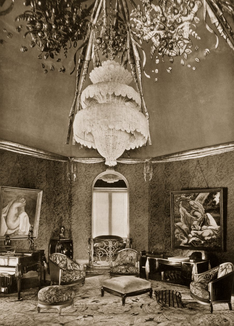 Grand Salon Drawing Room, suunnitellut Sue et Mare, Ensembles Mobiliers II, 1925 tekijältä French Photographer