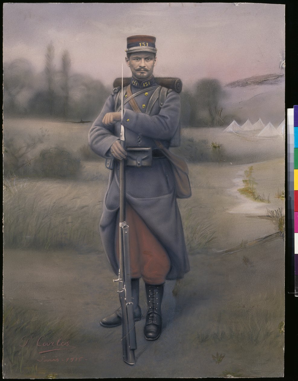 151. jalkaväkirykmentin jalkaväki, 1915 (värillinen kuva) tekijältä French Photographer