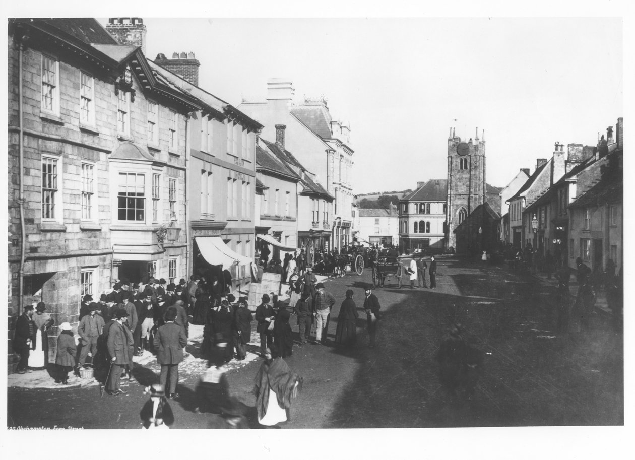 Okehamptonin markkinat, Devon, noin 1900 tekijältä French Photographer