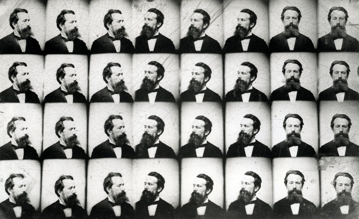 Useita miehen muotokuvia (ferrotyyppi) tekijältä French Photographer