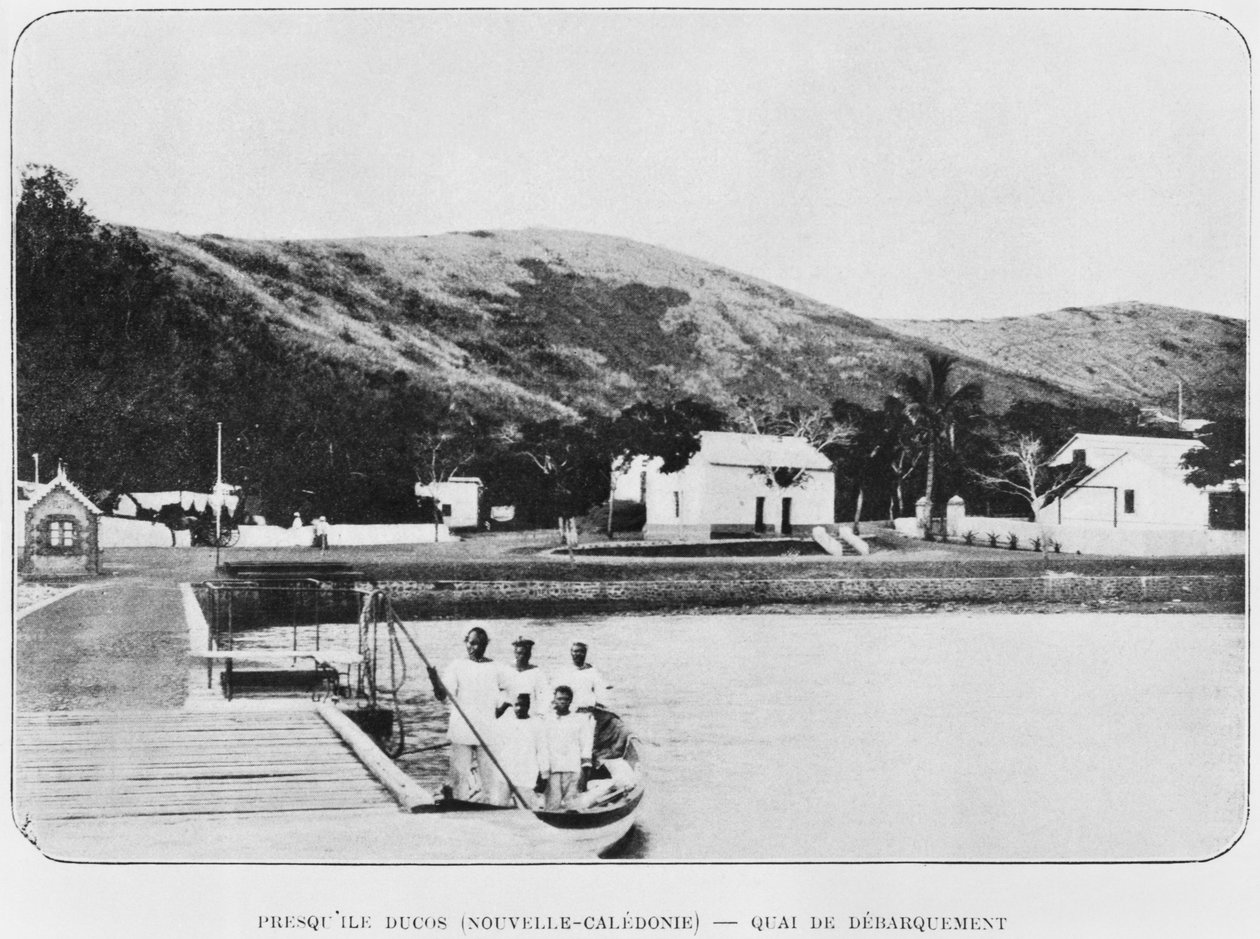 Uusi-Kaledonia, Ducosin niemimaa, laskeutumislava, La Depeche Coloniale, 1903 tekijältä French Photographer