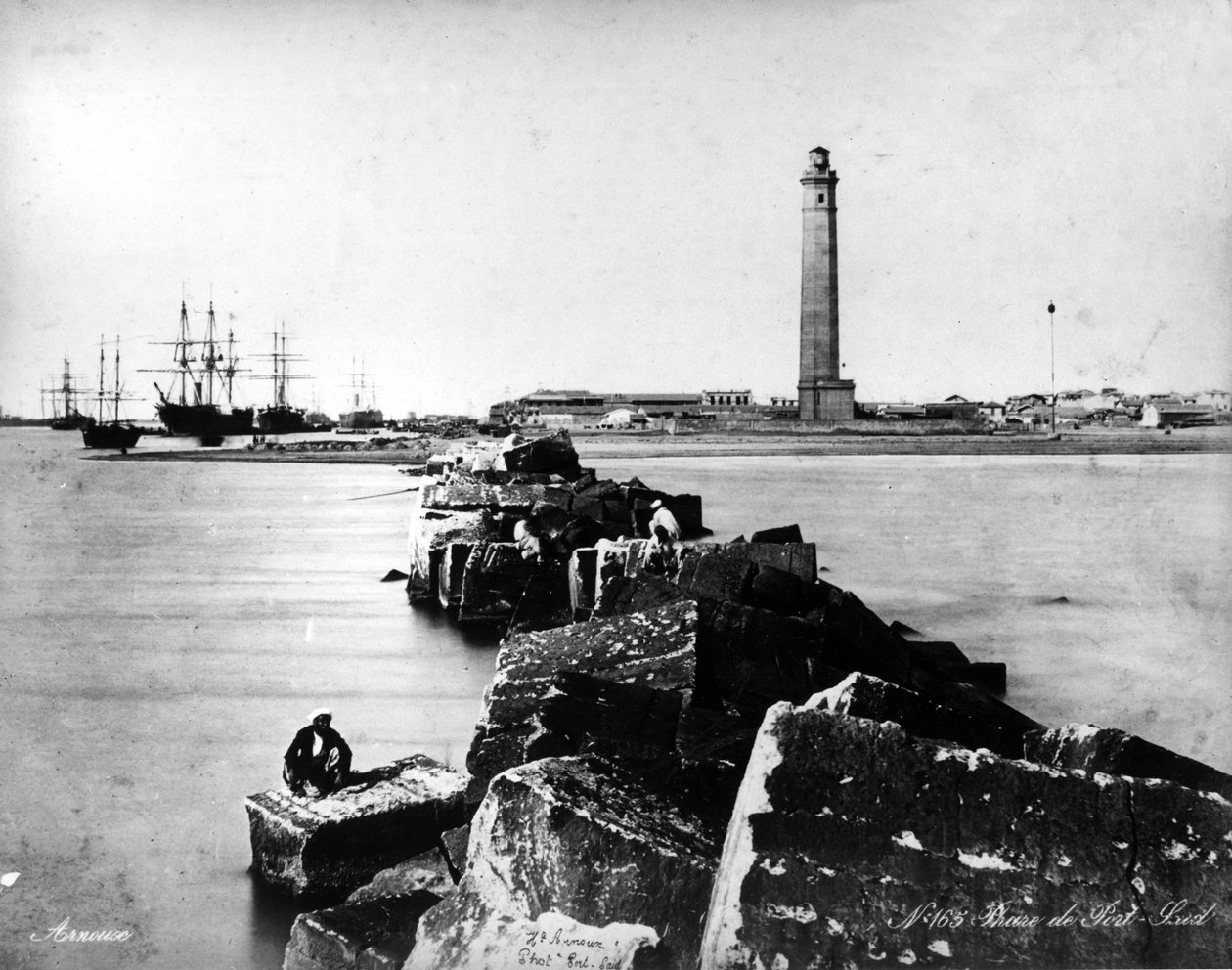 Port Saidin majakka, n. 1875 tekijältä French Photographer