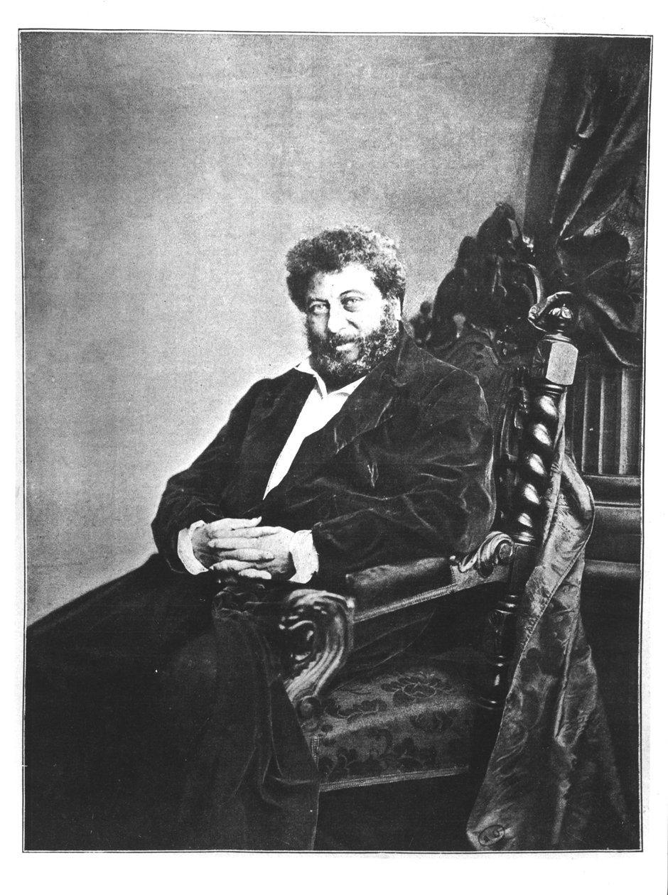 Alexandre Dumas Peren (1802-70) muotokuva istuvasta, 1855 Les Annalesista, 4. syyskuuta 1904 tekijältä French Photographer