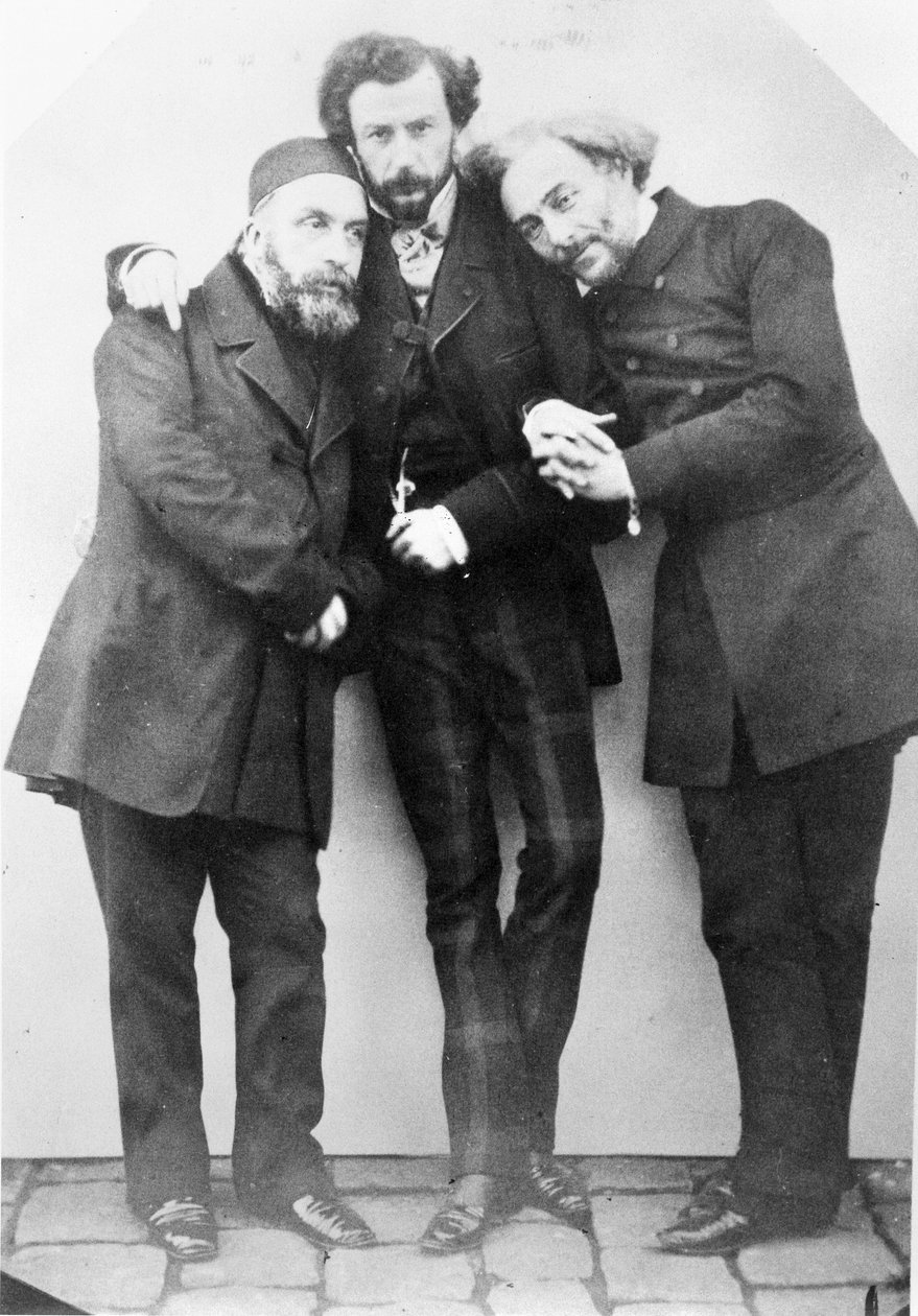 Charles Lambert-Beyn (1804-64), Maxime Du Campin (1822-94) ja Louis Jourdanin (L.-R.) muotokuva tekijältä French Photographer