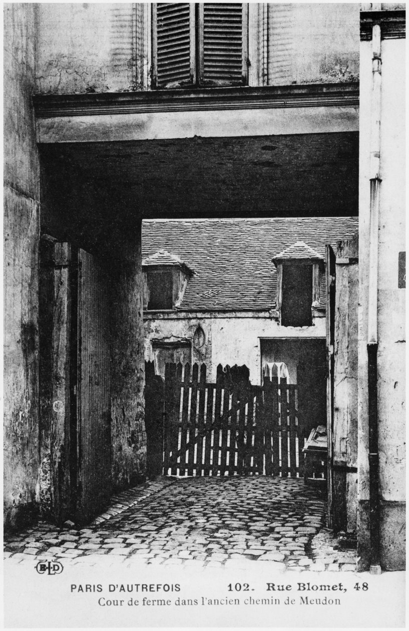 Postikortti Rue Blometista, Pariisista, noin 1900 tekijältä French Photographer