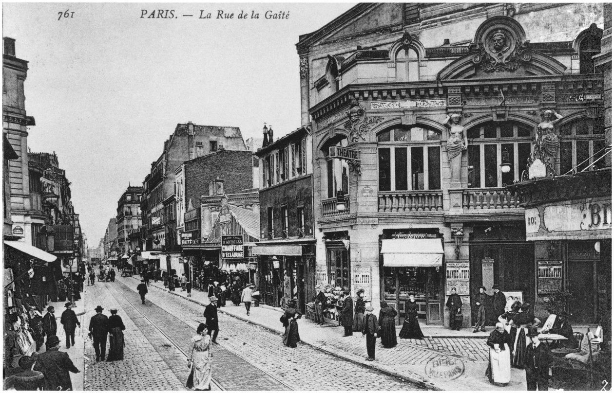 Postikortti Rue de la Gaite, Pariisi, ennen vuotta 1914. tekijältä French Photographer