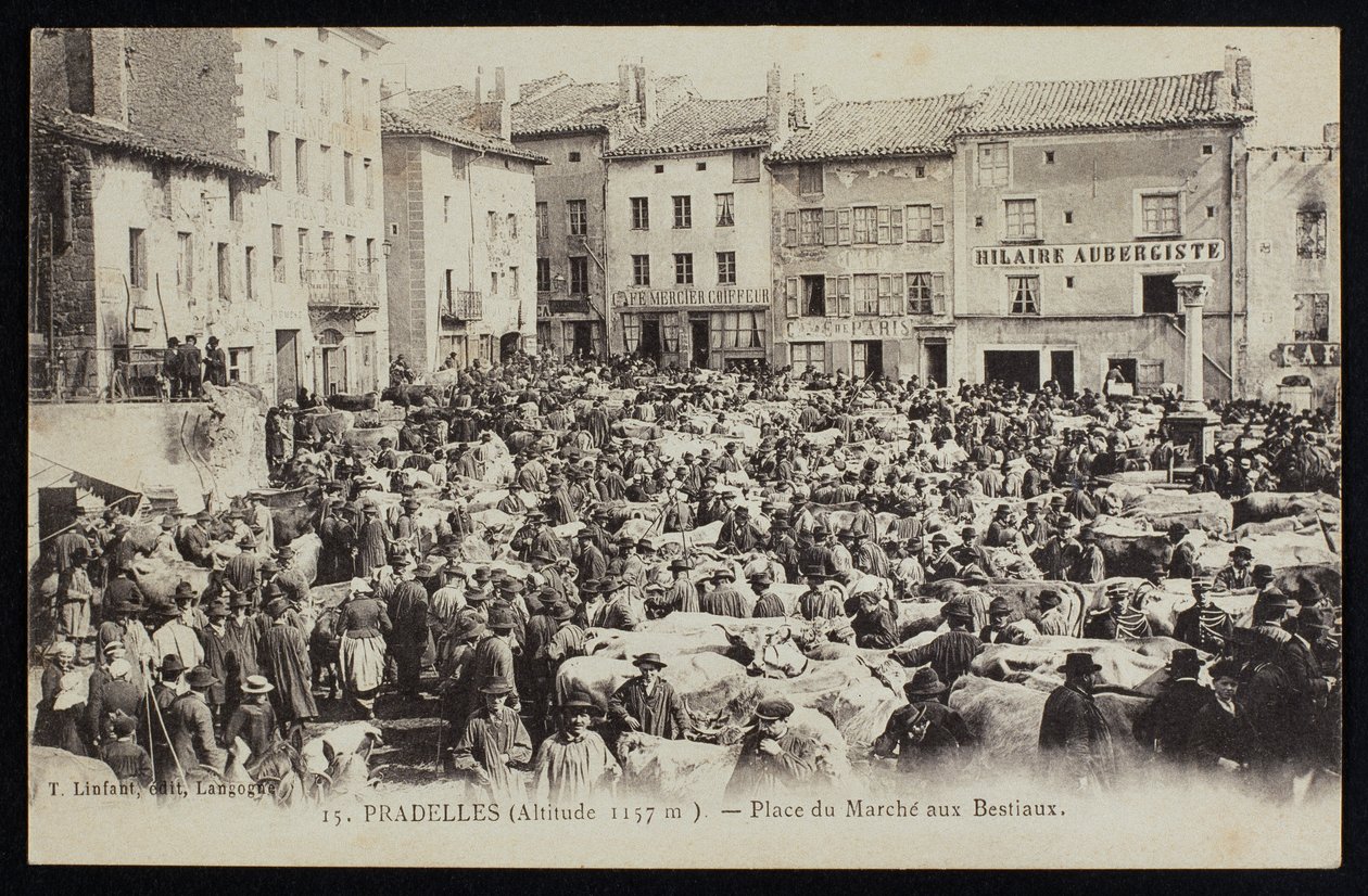 Postikortti, joka kuvaa Pradellesin karjatoria, n. 1900 tekijältä French Photographer