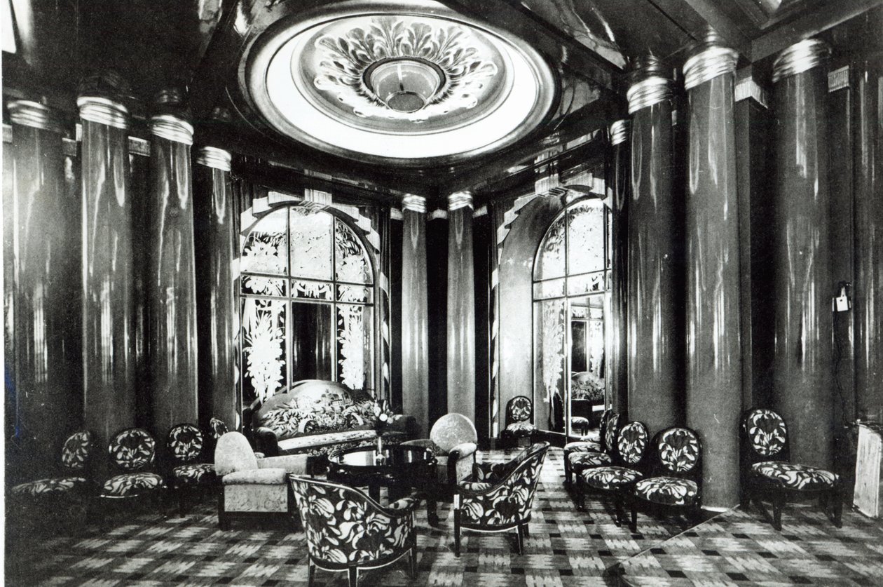Salon de Conversation Ocean Linerillä Ile de France, 1926 tekijältä French Photographer