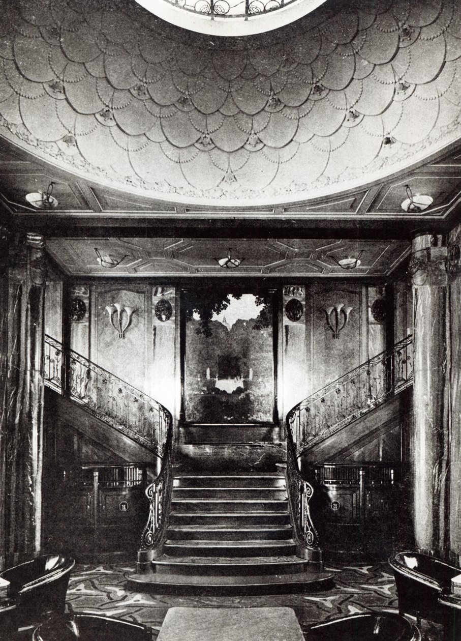 Ocean Liner Parisin 1. luokan tupakointihuone, n. 1925 tekijältä French Photographer