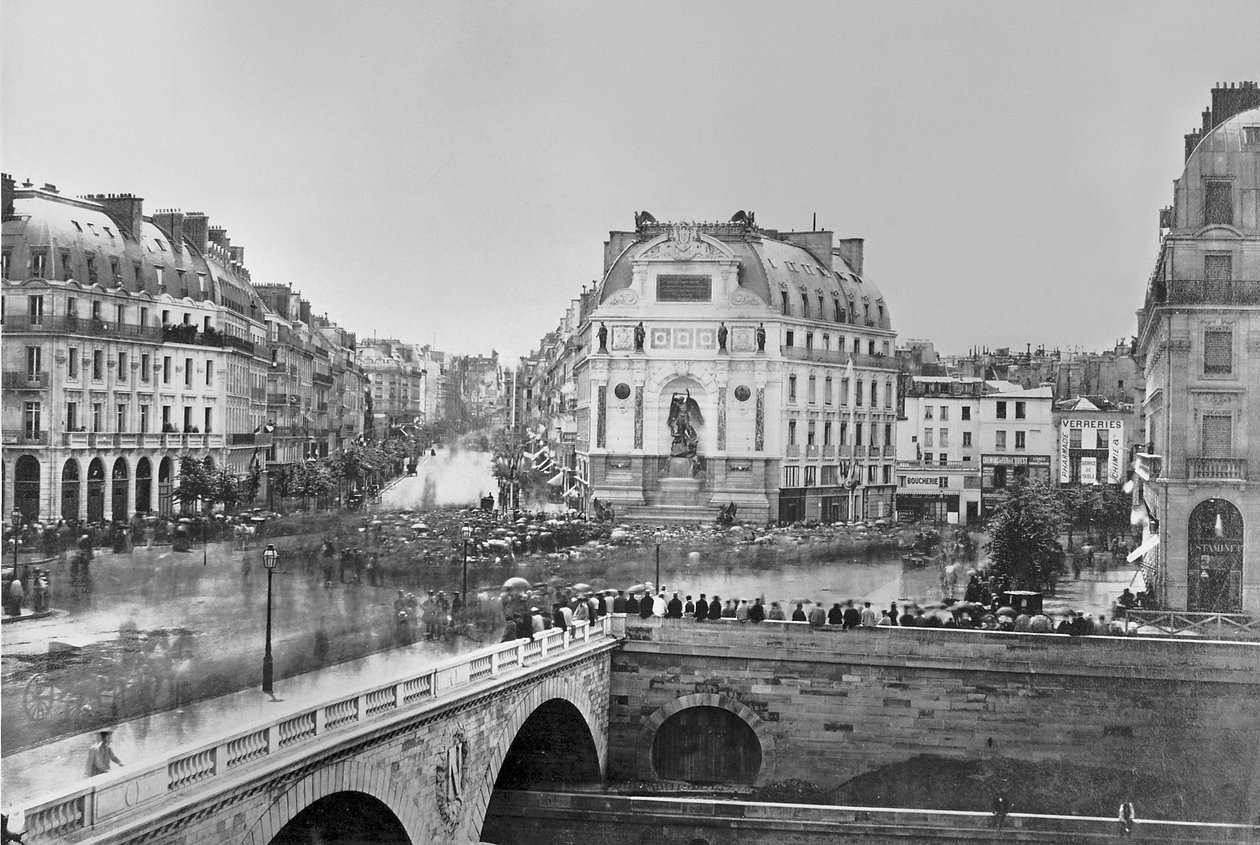 Fontaine Saint-Michelin avajaiset 1860 tekijältä French Photographer