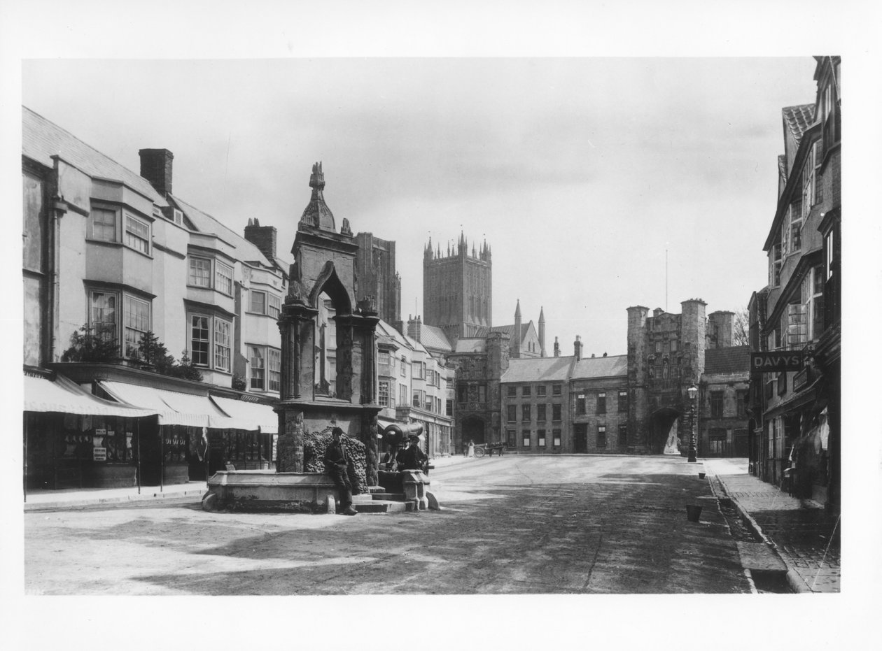 Market Place, Wells, Somerset, n. 1900 tekijältä French Photographer