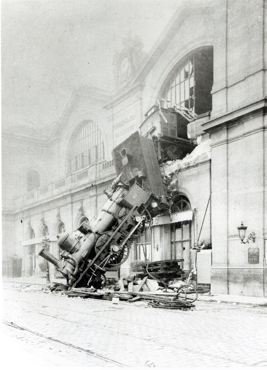 Juna-onnettomuus Gare Montparnassella Pariisissa 22. lokakuuta 1895 tekijältä French Photographer
